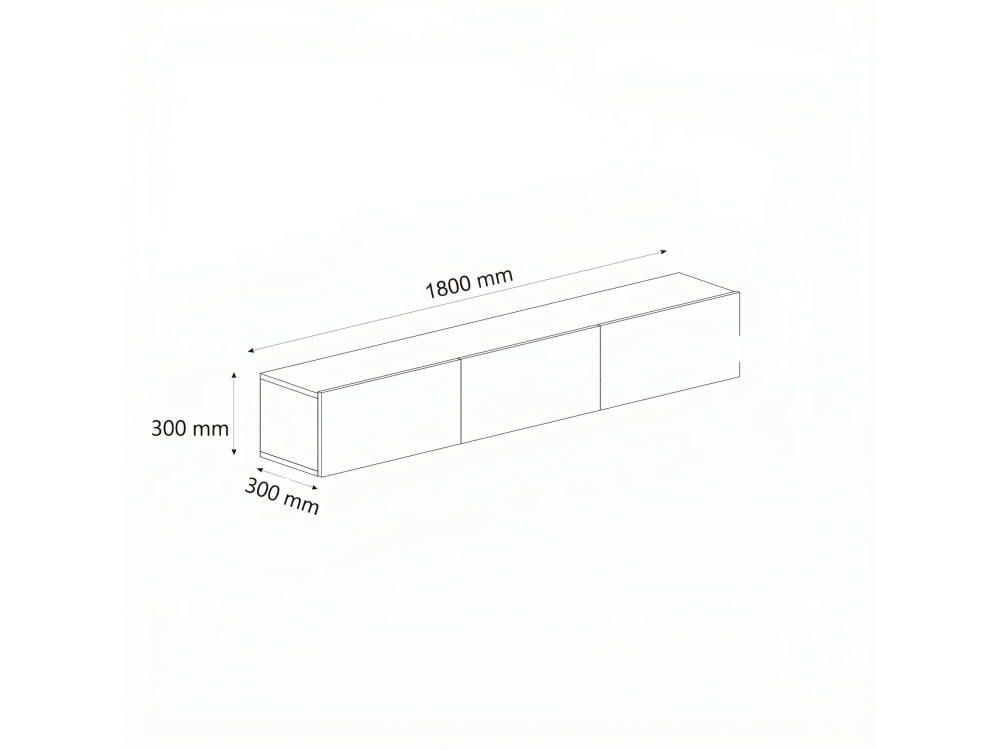 "Helen" Wooden TV Stand - 180 x 30 x 30 cm - Beige