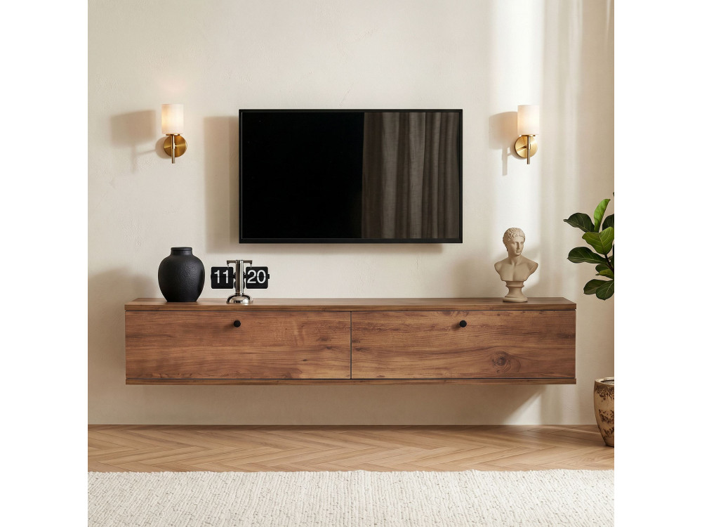 "Ligne 140" Wooden TV Stand - 140 x 25 x 25 cm - Brown