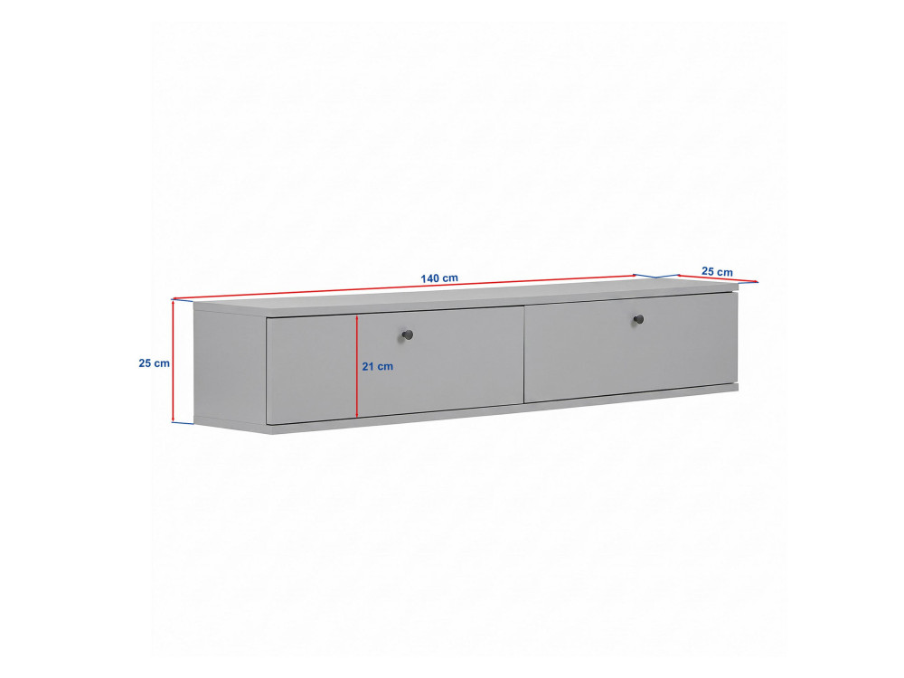 "Ligne 140" Wooden TV Stand - 140 x 25 x 25 cm - Brown