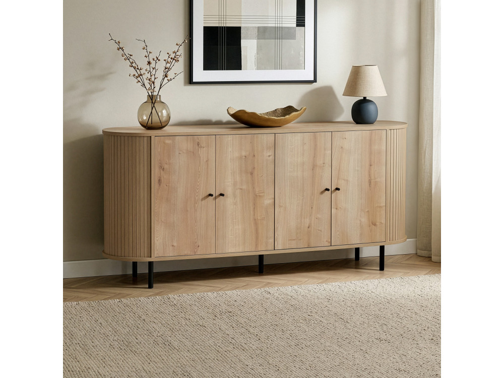 "Noble" Wooden Console Table - 180 x 40 x 80 cm - Beige