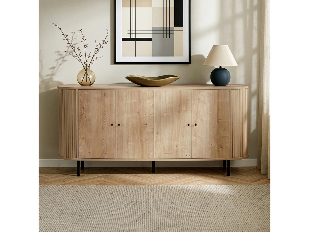 "Noble" Wooden Console Table - 180 x 40 x 80 cm - Beige