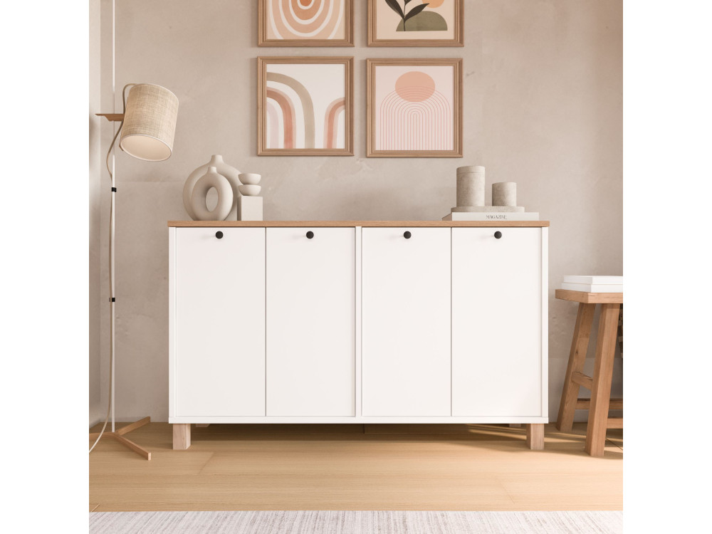 "Nord" Wooden Console Table - 120 x 29 x 74 cm - White
