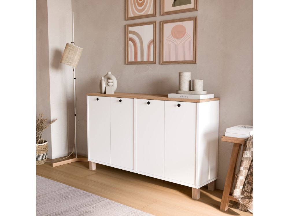 "Nord" Wooden Console Table - 120 x 29 x 74 cm - White