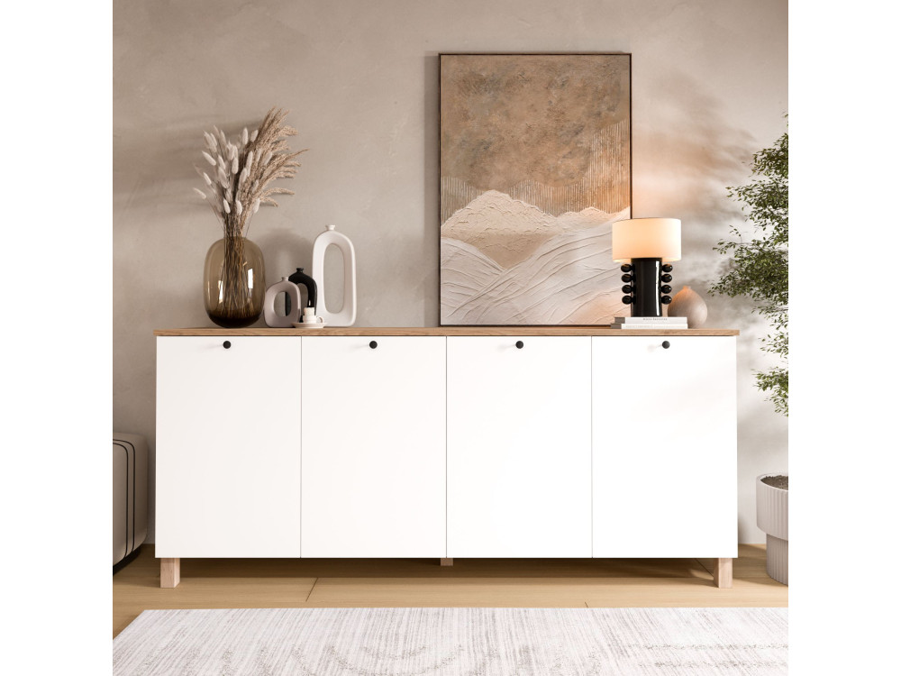 "Nord" Wooden Console Table - 180 x 42 x 80 cm - White