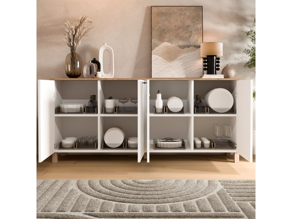 "Nord" Wooden Console Table - 180 x 42 x 80 cm - White