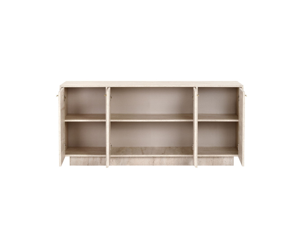 "Varen" Wooden Console Table - 180 x 45 x 82 cm - Travertine