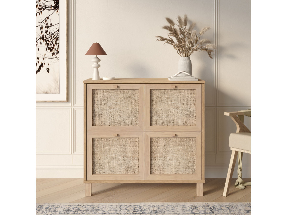 "Dune" Wooden Shoe Cabinet - 90 x 35 x 85 cm - Oak