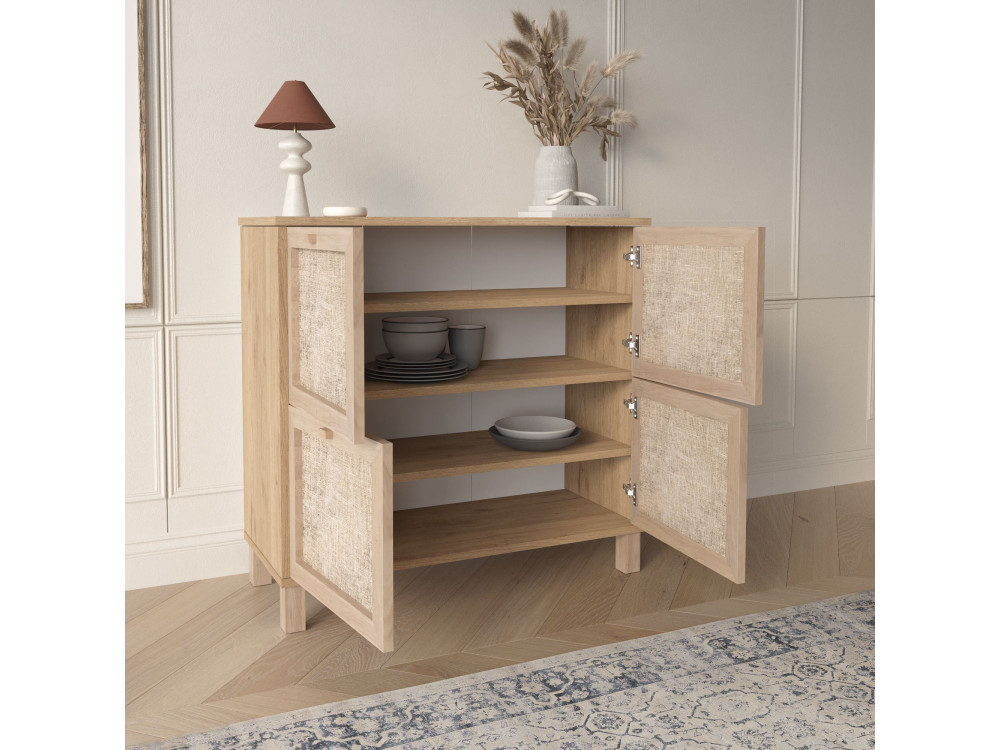 "Dune" Wooden Shoe Cabinet - 90 x 35 x 85 cm - Oak