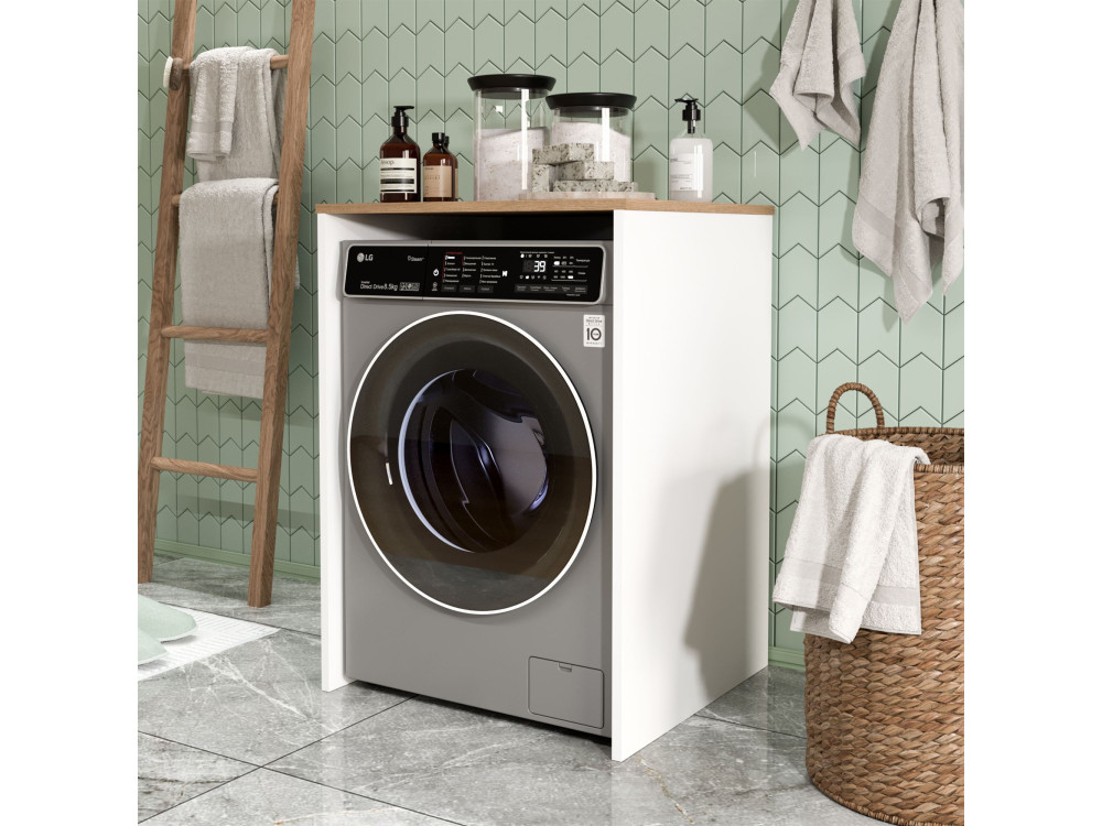 "Nord" Wooden Washer Cabinet - 66 x 60 x 92 cm - White