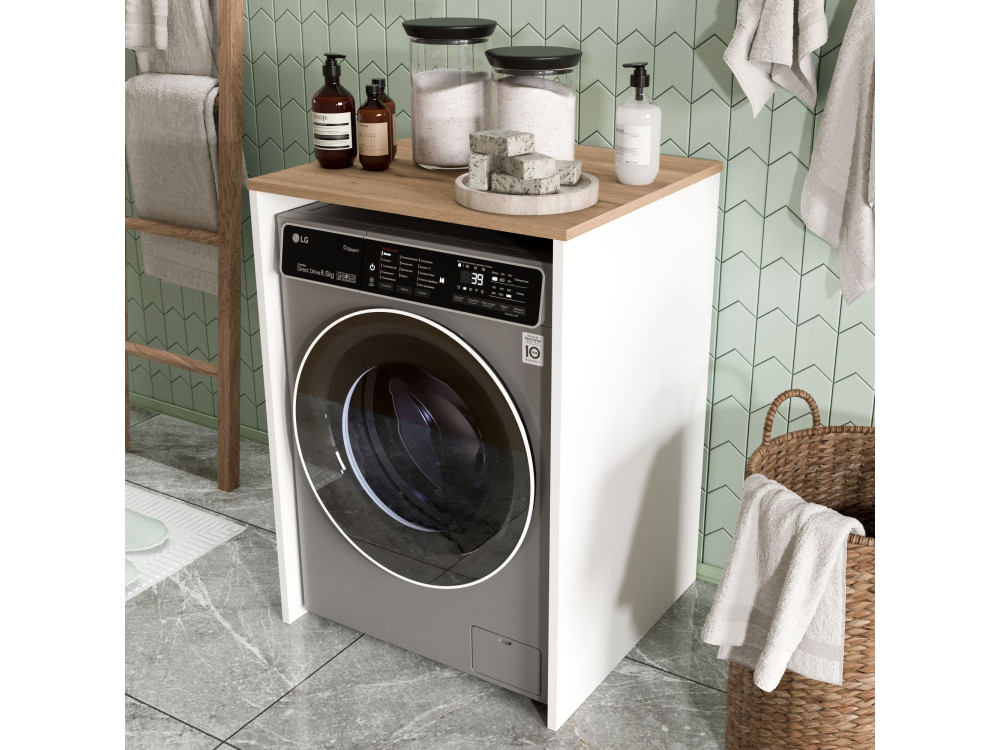 "Nord" Wooden Washer Cabinet - 66 x 60 x 92 cm - White