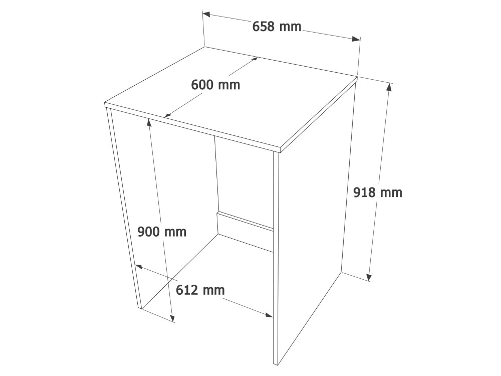"Nord" Wooden Washer Cabinet - 66 x 60 x 92 cm - White