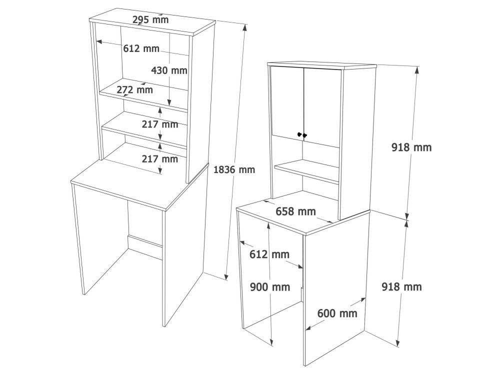 "Nord" Wooden Washing Machine Cabinet - 66 x 60 x 183 cm - White