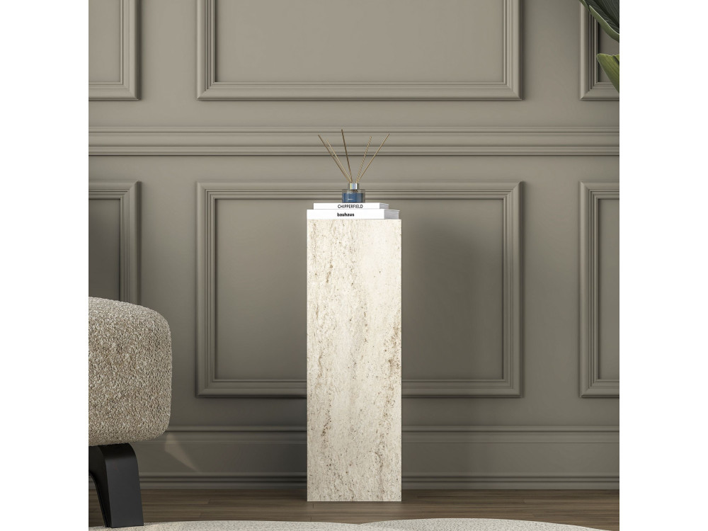 "AD108" Wooden Side Table - 20 x 18 x 60 cm - Travertine