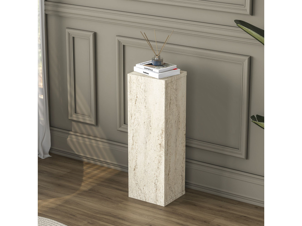 "AD108" Wooden Side Table - 20 x 18 x 60 cm - Travertine