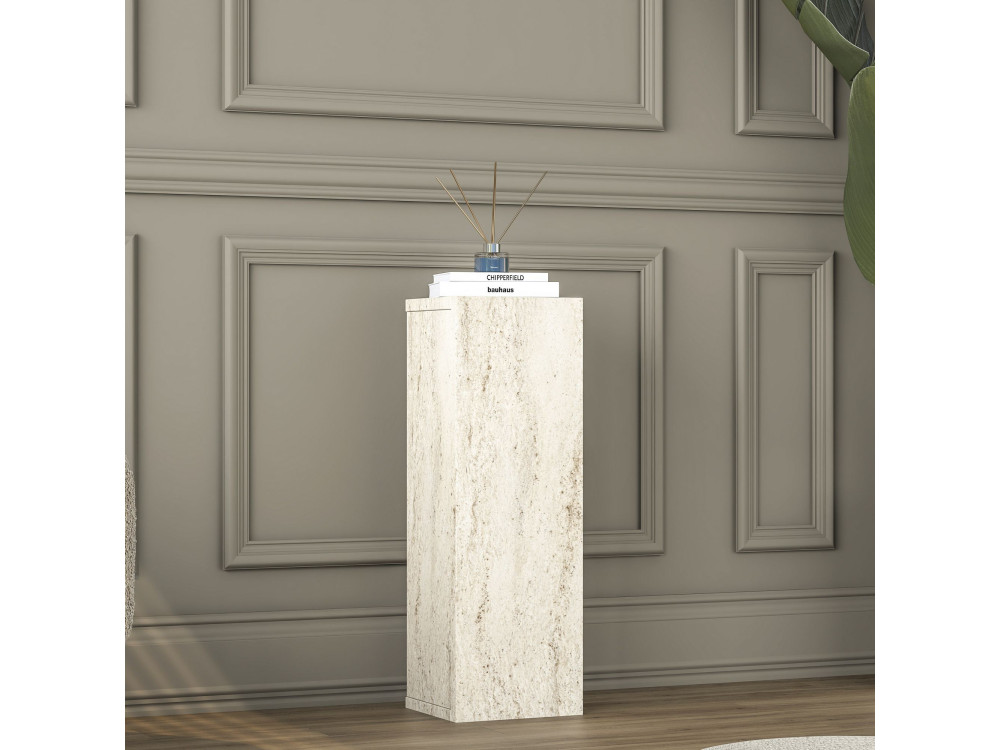"AD108" Wooden Side Table - 20 x 18 x 60 cm - Travertine