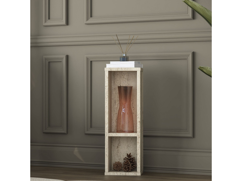 "AD108" Wooden Side Table - 20 x 18 x 60 cm - Travertine
