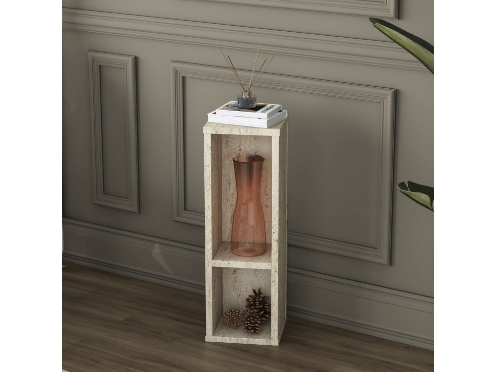 "AD108" Wooden Side Table - 20 x 18 x 60 cm - Travertine