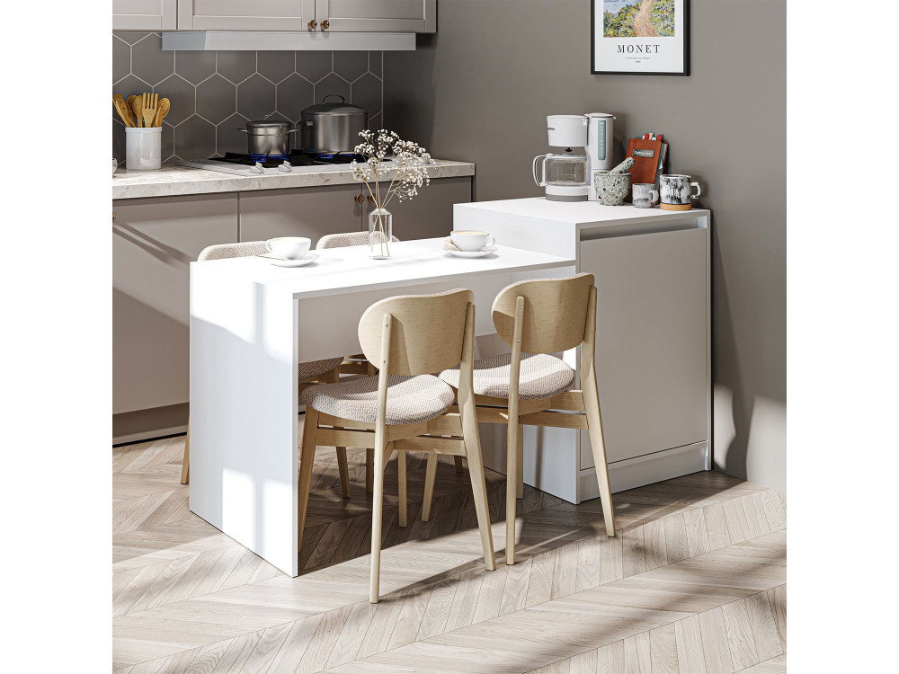 "2784" Wooden Kitchen Table - 160 x 60 x 85 cm - White