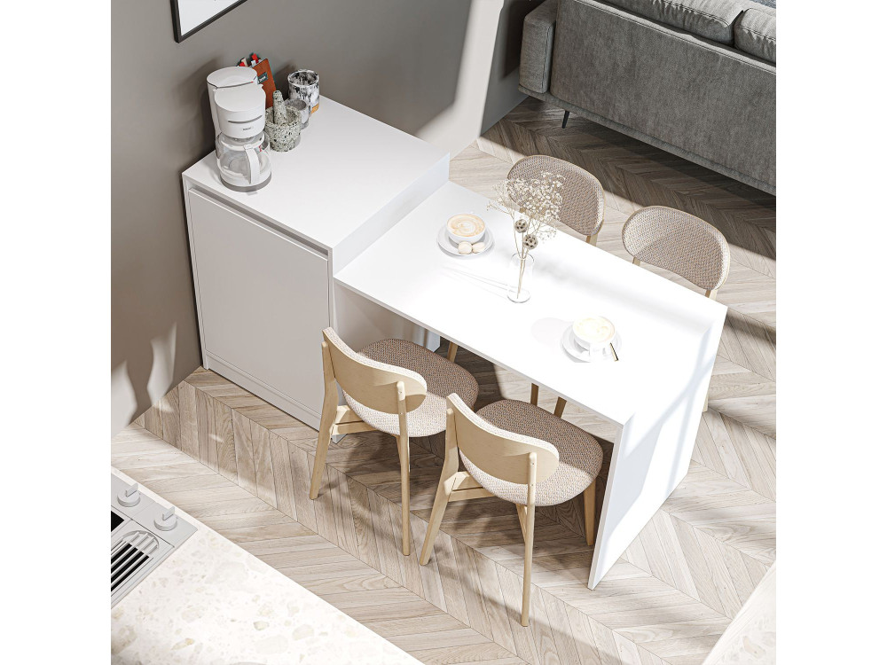 "2784" Wooden Kitchen Table - 160 x 60 x 85 cm - White