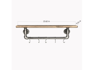 "Boruraf117" Wooden Pipe Rack - 28 x 14 x 16 cm - Brown