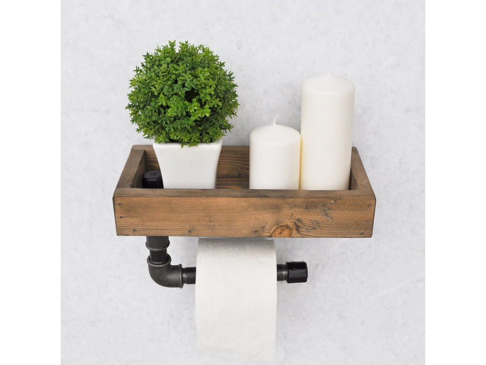 "Boruraf117" Wooden Pipe Rack - 28 x 14 x 16 cm - Brown