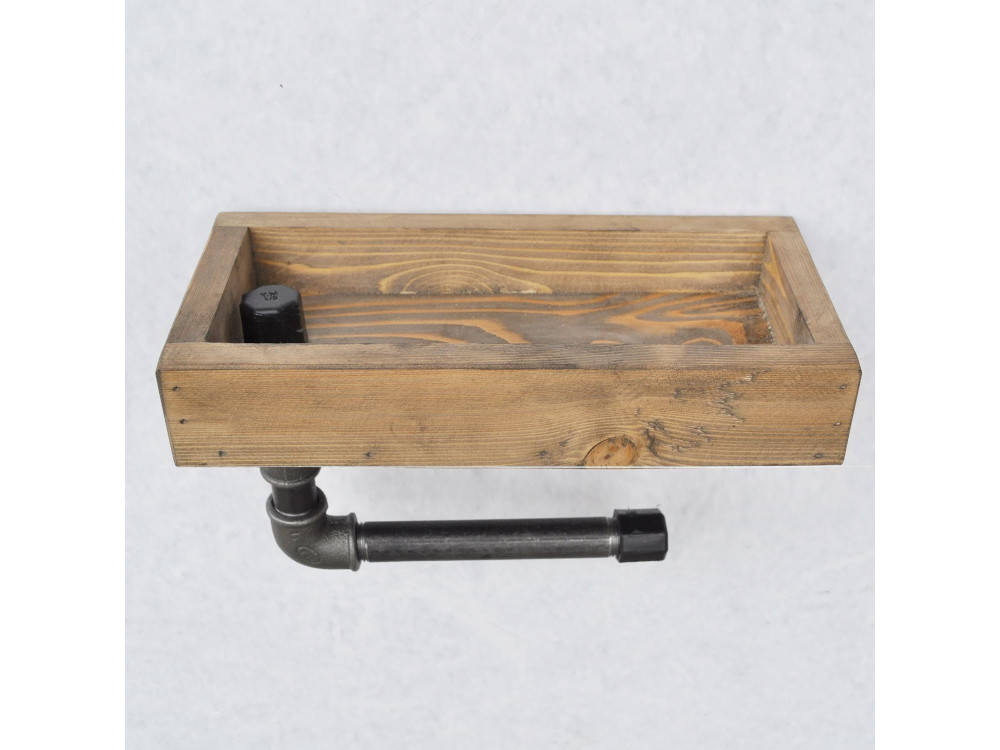 "Boruraf117" Wooden Pipe Rack - 28 x 14 x 16 cm - Brown