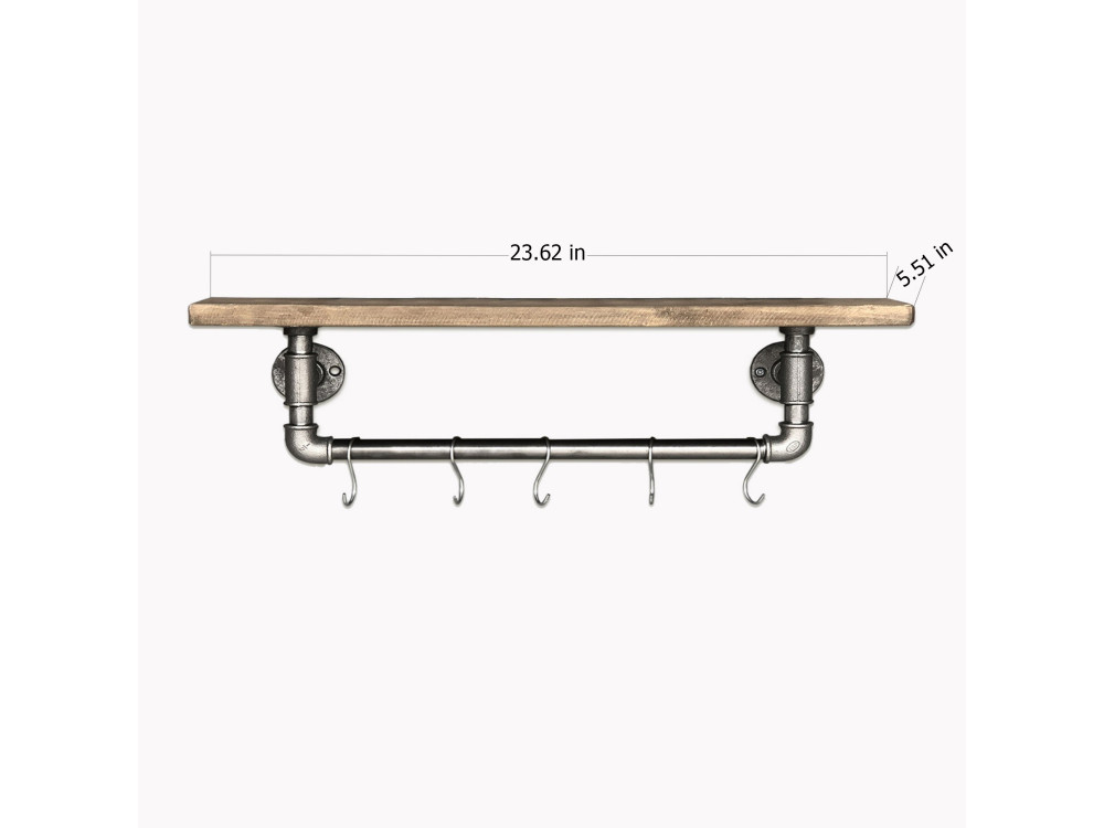 "Boruraf117" Wooden Pipe Rack - 28 x 14 x 16 cm - Brown