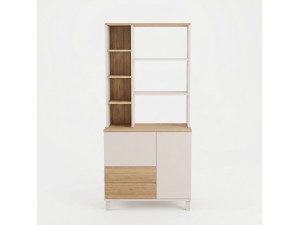 "Mood" Wooden Bookcase - 85 x 35 x 188 cm - Beige