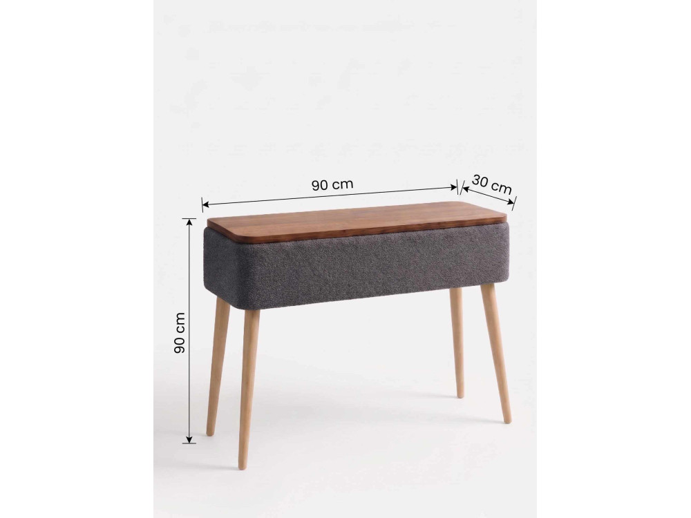 "Sole" Wooden Sideboard - 90 x 30 x 90 cm - Anthracite