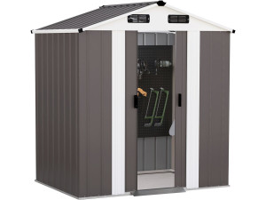 "Dallas II" Metal Garden Shed - 2.17 m² - Taupe