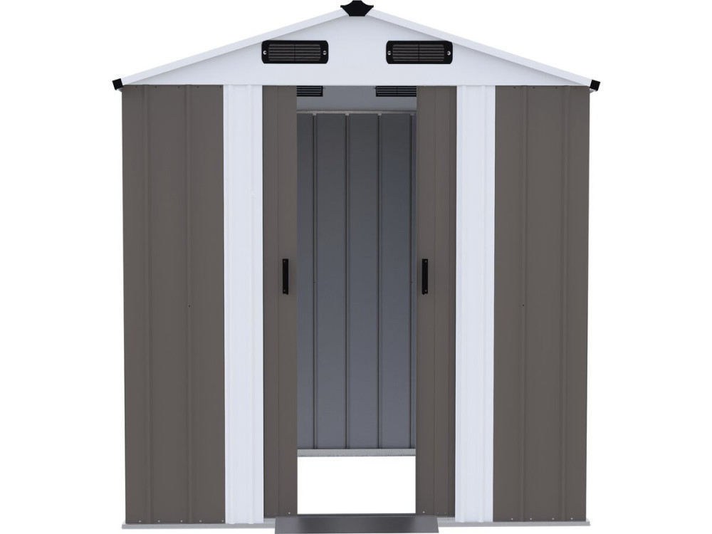 "Dallas II" Metal Garden Shed - 2.17 m² - Taupe