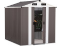 "Dallas" Metal Garden Shed - 4.12 m² - Taupe - Mole