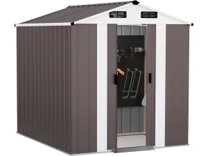 "Dallas" Metal Garden Shed - 4.12 m² - Taupe