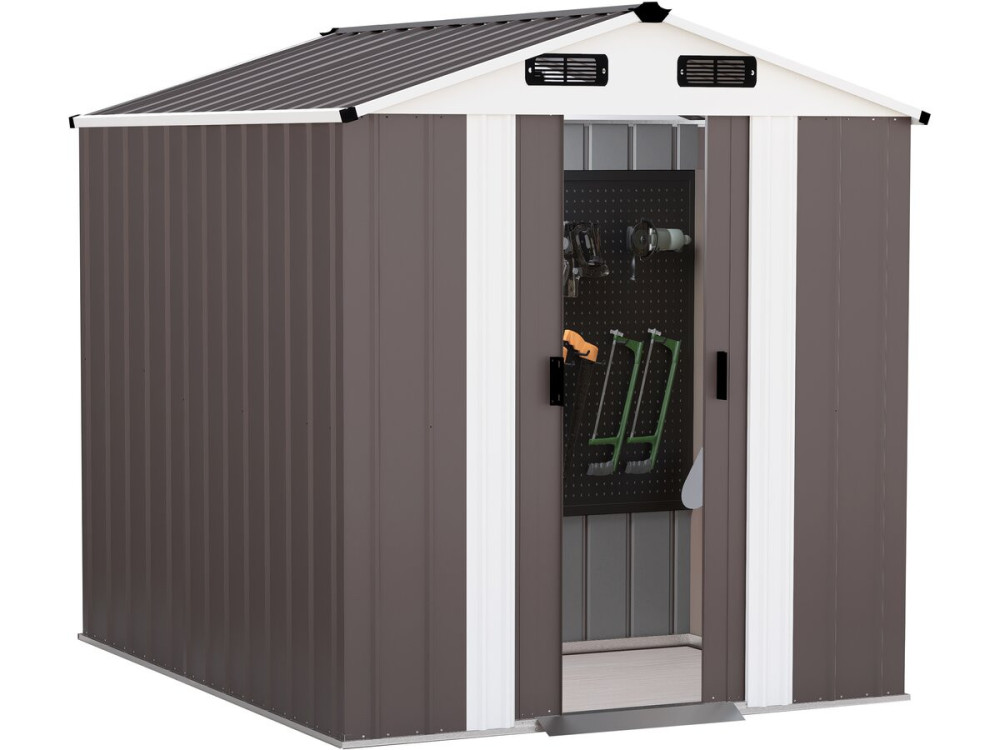 "Dallas" Metal Garden Shed - 4.12 m² - Taupe