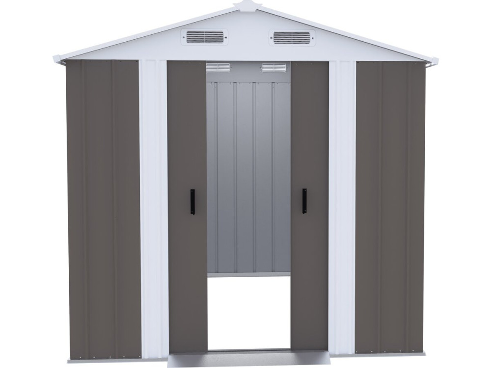 "Dallas" Metal Garden Shed - 4.12 m² - Taupe