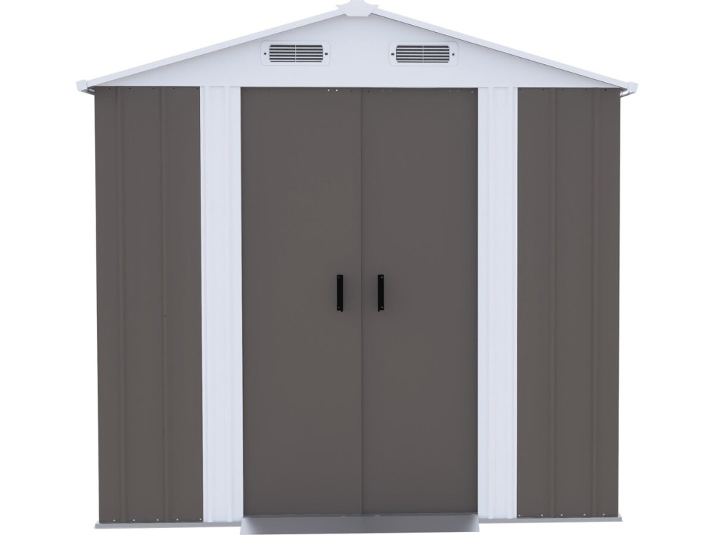 "Dallas" Metal Garden Shed - 4.12 m² - Taupe