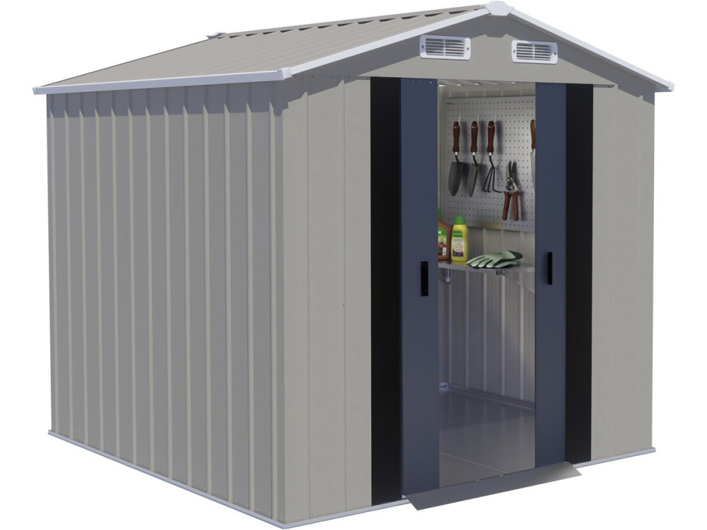 "Nebraska" Metal Garden Shed - 4.12 m² - Gray