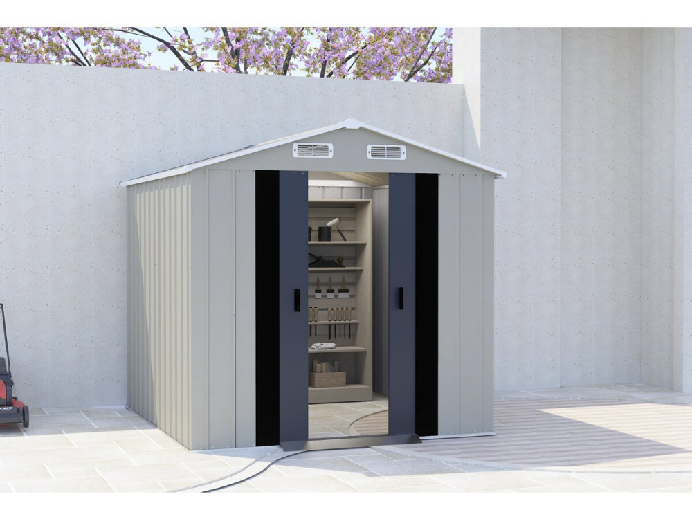 "Nebraska" Metal Garden Shed - 4.12 m² - Gray