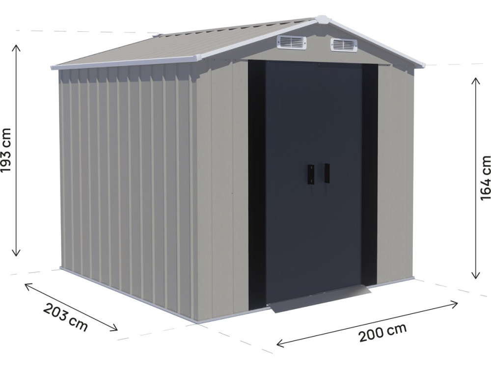 "Nebraska" Metal Garden Shed - 4.12 m² - Gray