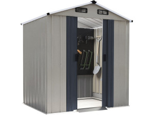 "Nebraska" Metal Garden Shed - 2.17 m² - Gray