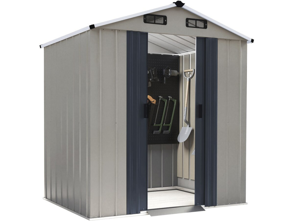 "Nebraska" Metal Garden Shed - 2.17 m² - Gray
