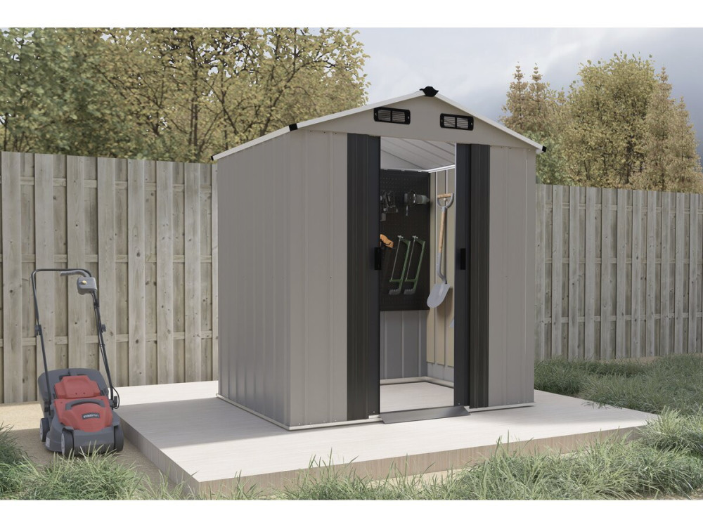 "Nebraska" Metal Garden Shed - 2.17 m² - Gray