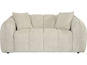"Wagram" Fabric Bubble-Style Straight Sofa - 2-Seater - Beige