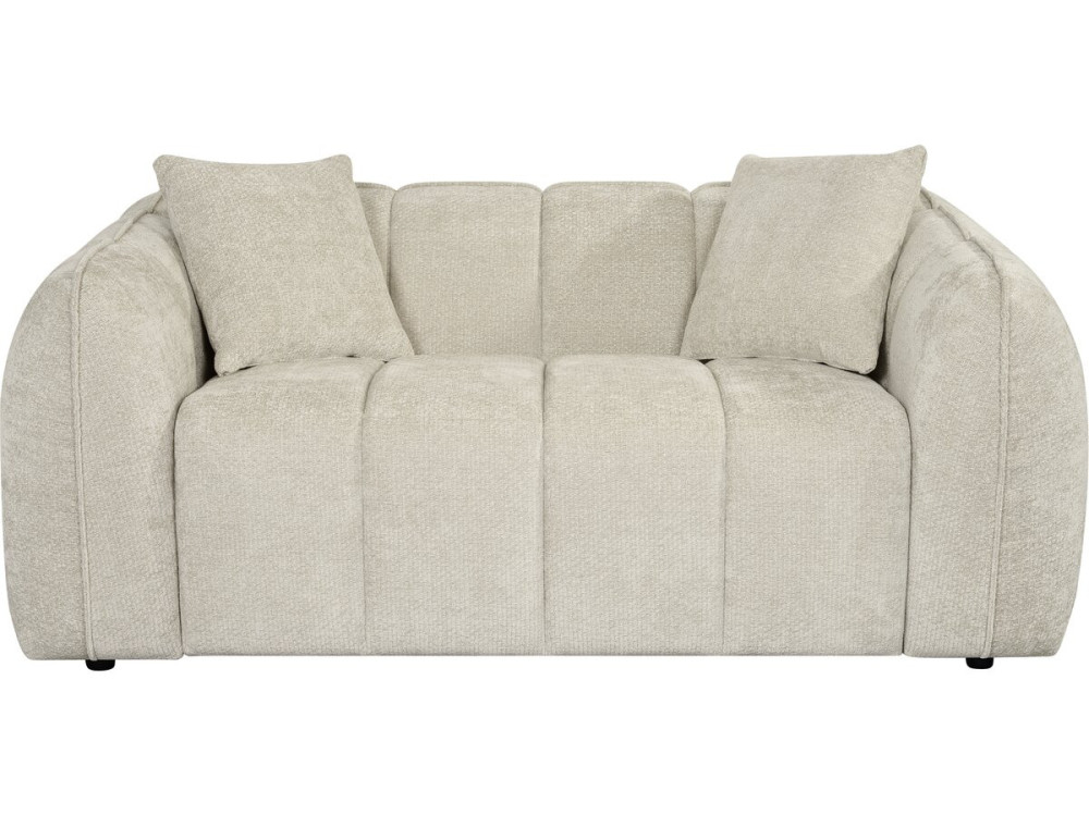 "Wagram" Fabric Bubble-Style Straight Sofa - 2-Seater - Beige