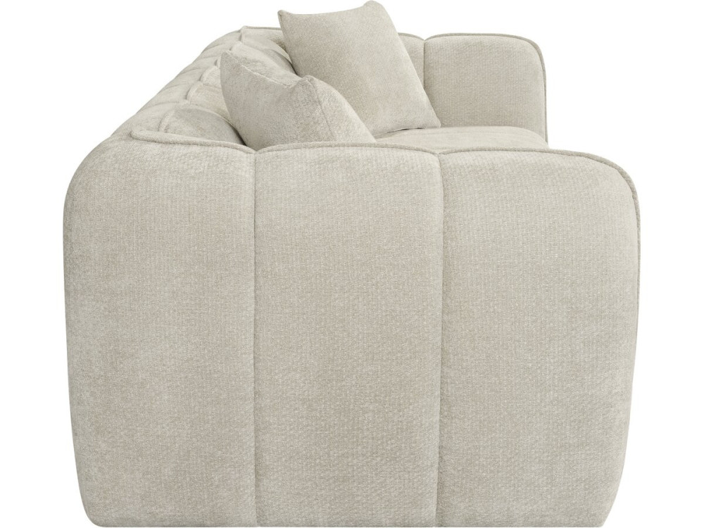 "Wagram" Fabric Bubble-Style Straight Sofa - 2-Seater - Beige