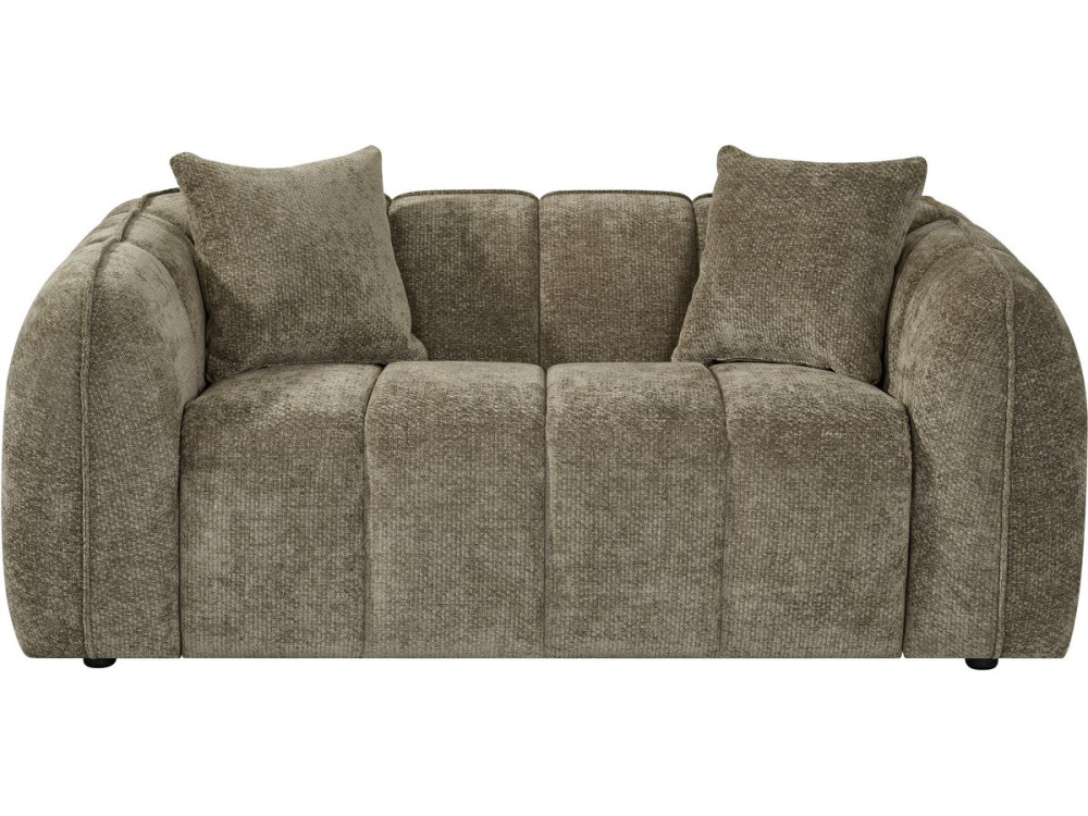 Straight "Bubble" Style Sofa in "Wagram" Fabric - 2-Seater - Brown