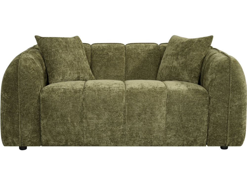 Straight "Bubble" Style Sofa in "Wagram" Fabric - 2-Seater - Green