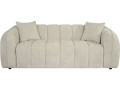 "Wagram" Fabric Bubble-Style Straight Sofa - 3-Seater - Green - Beige