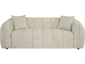 "Wagram" Fabric Bubble-Style Straight Sofa - 3-Seater - Beige