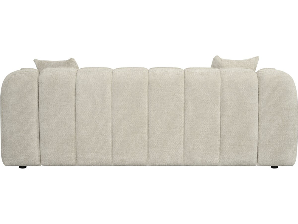 "Wagram" Fabric Bubble-Style Straight Sofa - 3-Seater - Beige